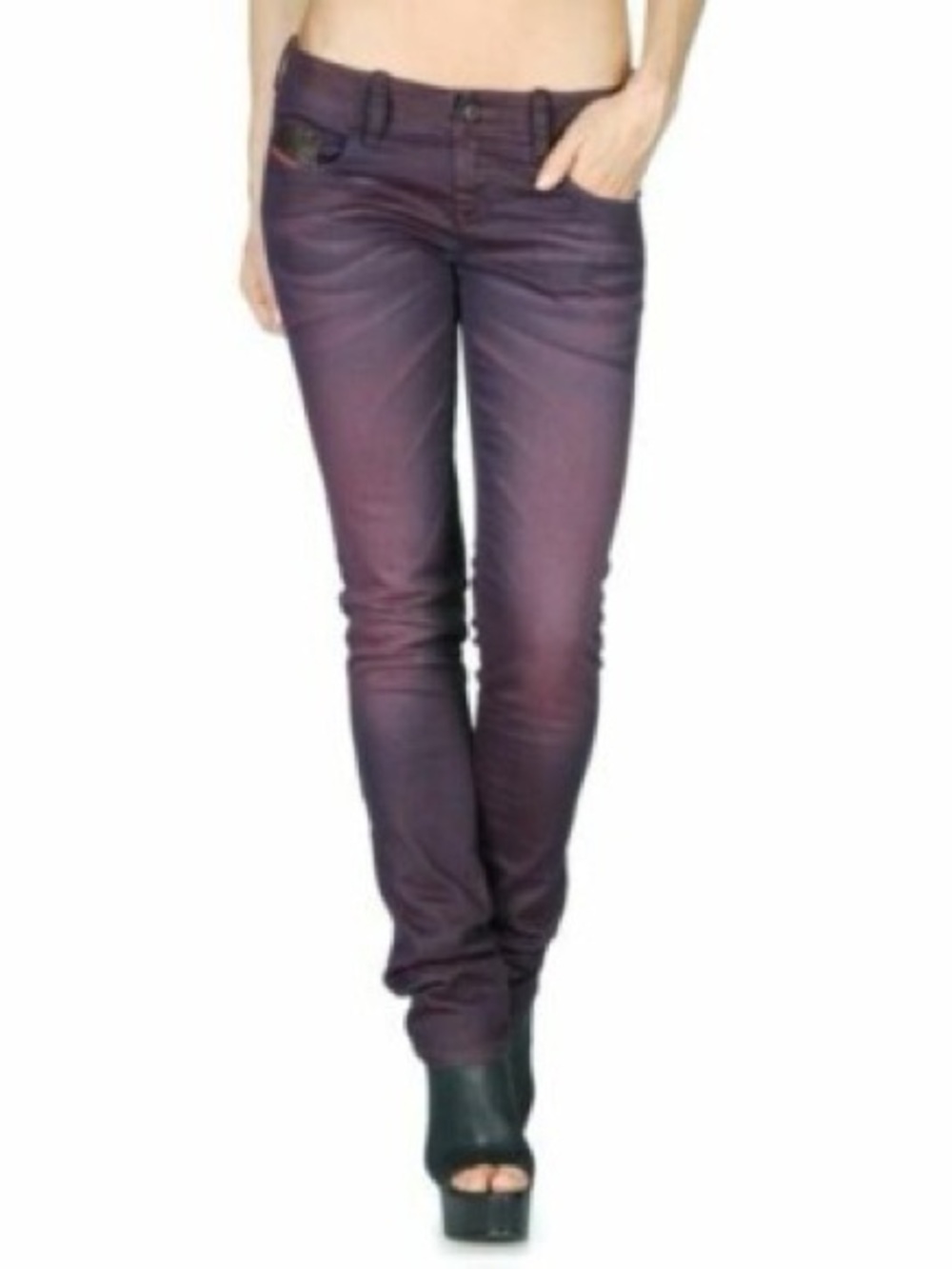 Diesel Grupee 0601F Long in Purple Burgundy Denim